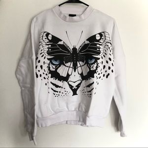 Jonny Cota Leopard Wings Print Sweatshirt